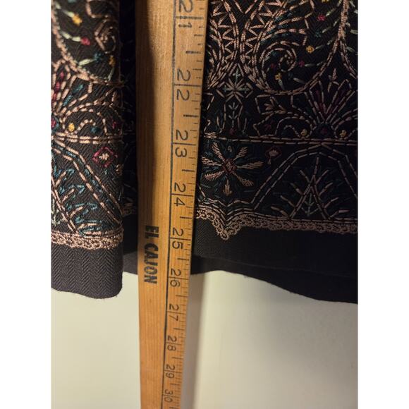 Ann Taylor Loft Skirt Womens Size 2 Brown Embroidered Pleated Lined Side Zip NWT - Picture 9 of 9